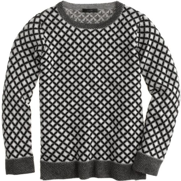 J.Crew Collection Cashmere Diamond Sweater | Size Medium - Picture 1 of 9